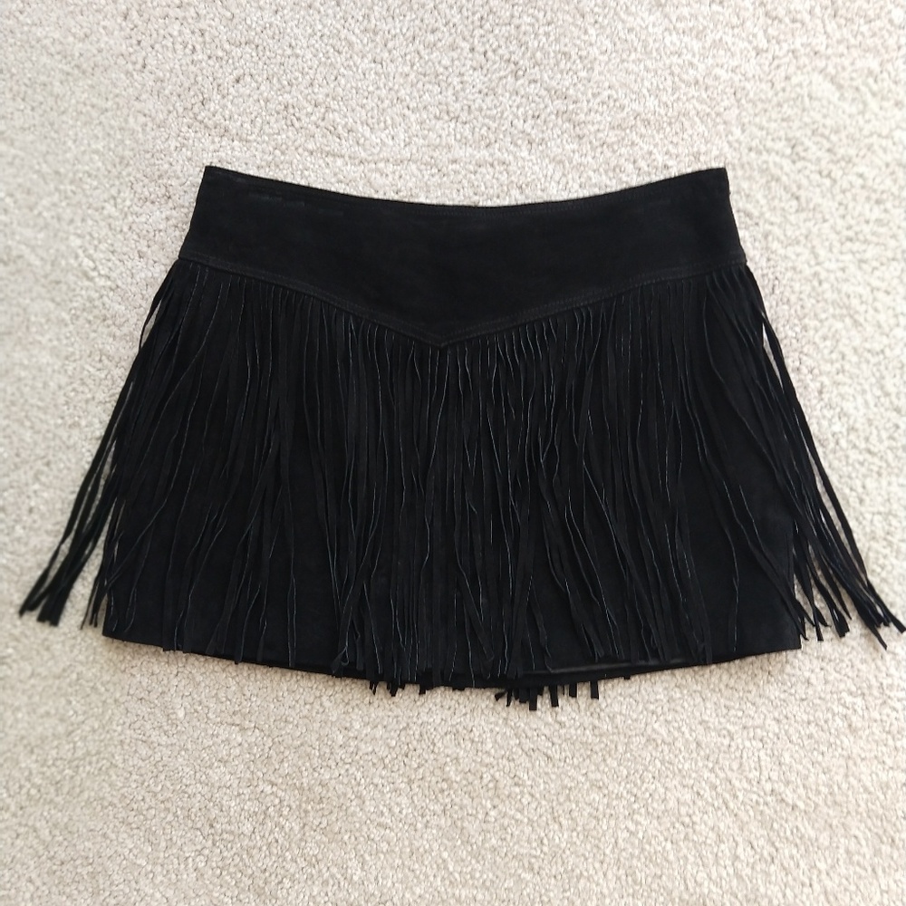 Forever 21 Faux Suede Fringe Mini Skirt